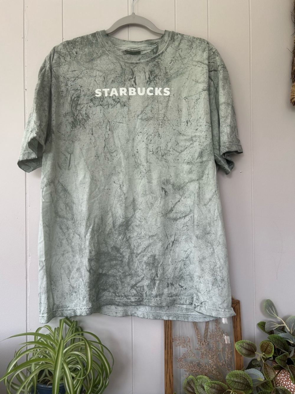 Starbucks Washed Sage Green Logo Tee